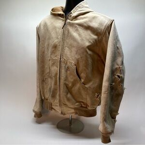 Vintage Distressed Carhartt Chore Jacket Coat Size Large